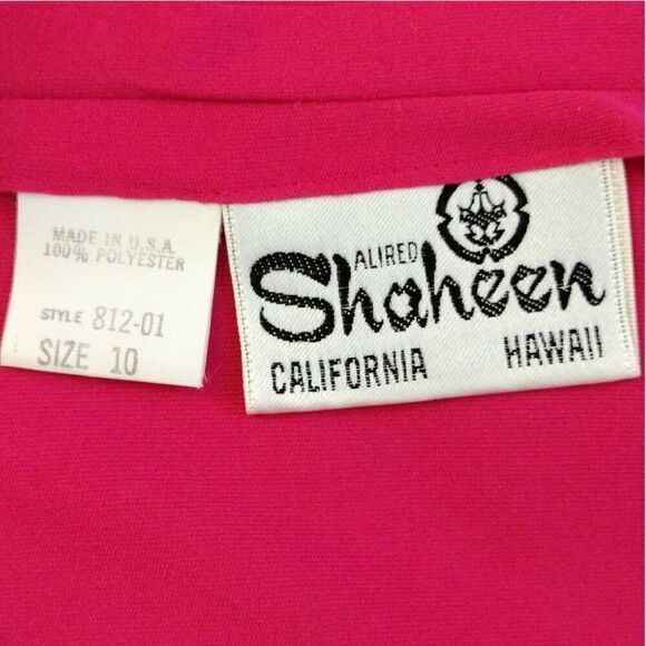 Alfred Shaheen VTG RARE Pink One Shoulder Hand Painted Maxi Dress Size 10 - Picture 13 of 13